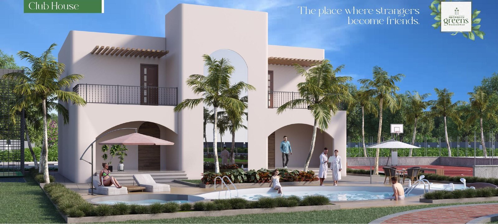 Metrocity Greens — Club house & pool — artist's impression